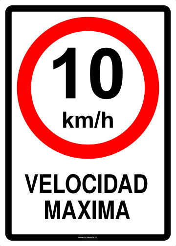 Señalamiento de velocidad 20X25 CM.